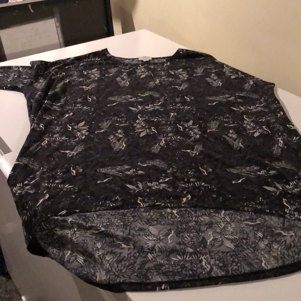 Lularoe Irma Size Large Black, white, and purple